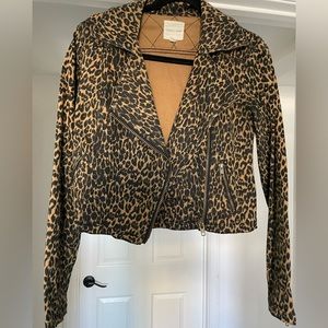 Silence + Noise leopard biker jacket